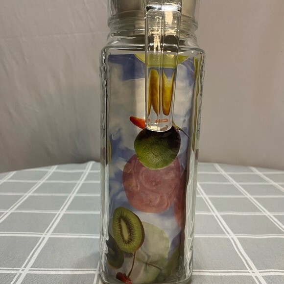 Finlandia Vodka 1999 Clear Texture Glass Pitcher Carafe Lid Mixology Recipes Jug - Picture 4 of 9